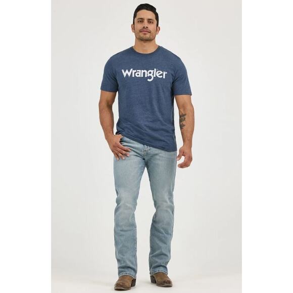 Wrangler Retro Men's Slim Fit Bootcut Blue Jeans in Bearcreek 40x32 MSRP $70 - Picture 1 of 10